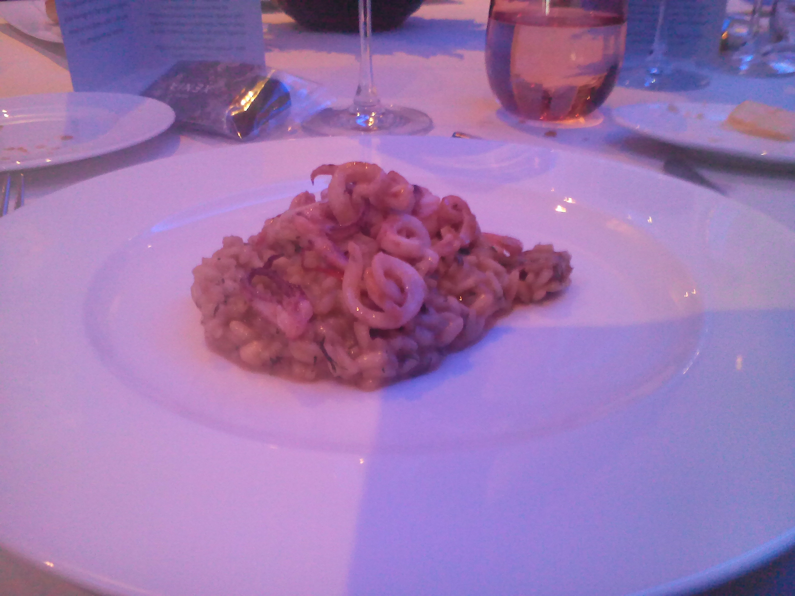 Risotto with fennel and walnuts roasted squid at Hotel Xenia London