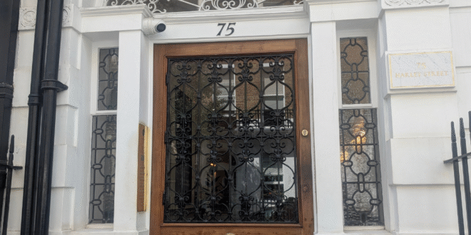 Exterior of Dr. Haus Dermatology clinic in Marylebone, London
