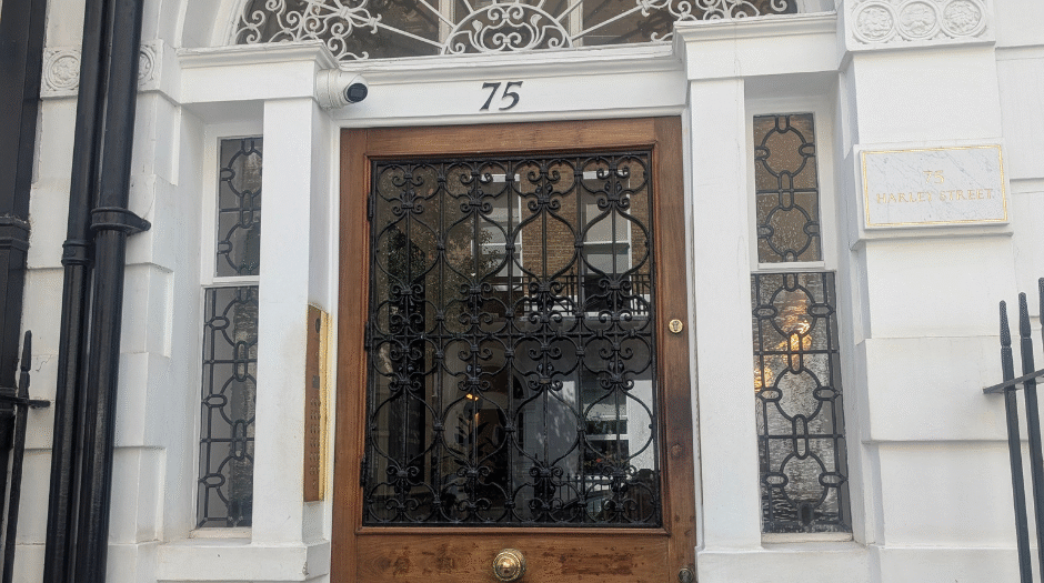 Exterior of Dr. Haus Dermatology clinic in Marylebone, London