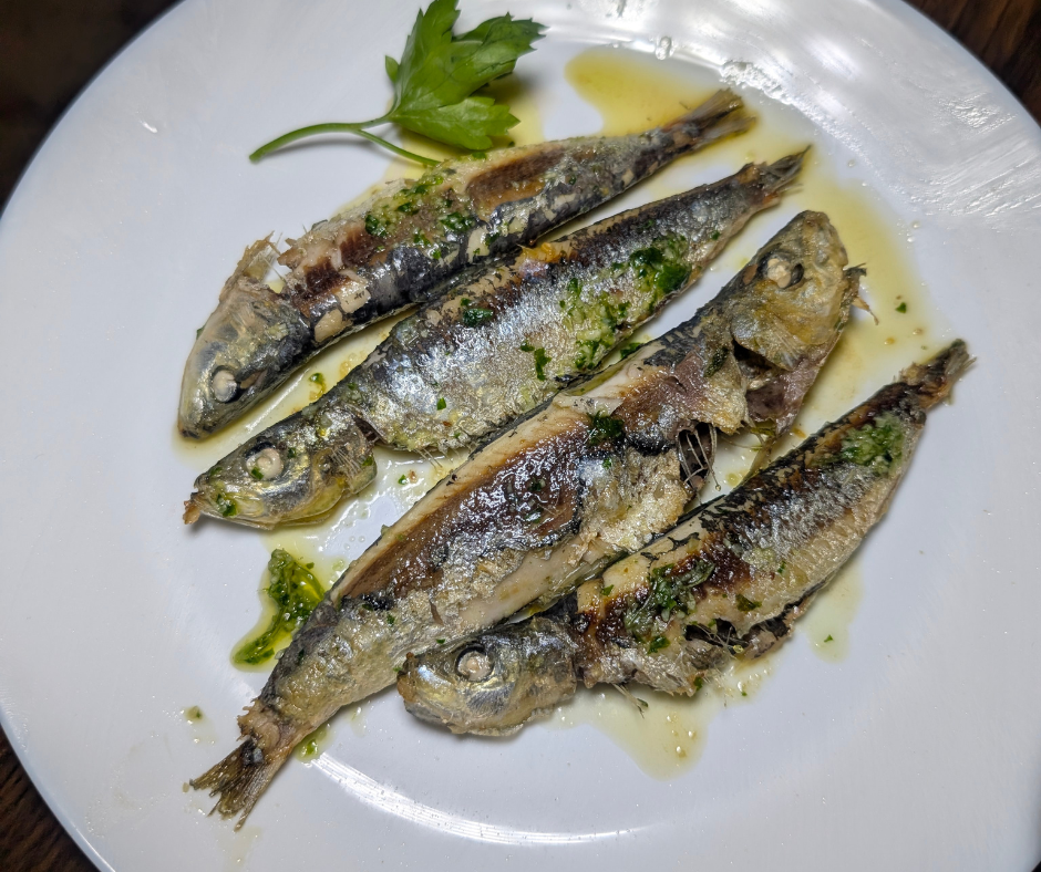 SARDINAS A LA PLANCHA – grilled sardines at TAPERNA
