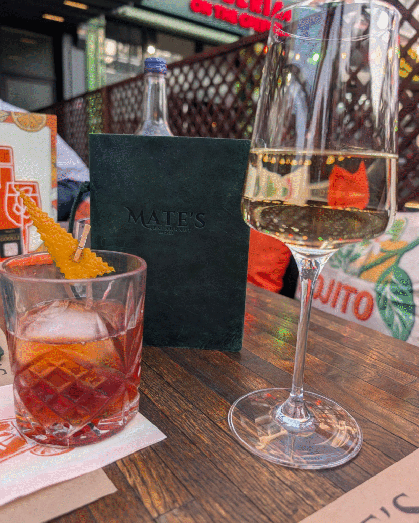 Classic Old Fashioned cocktail served at Mate’s Restaurant in Clapham South.

