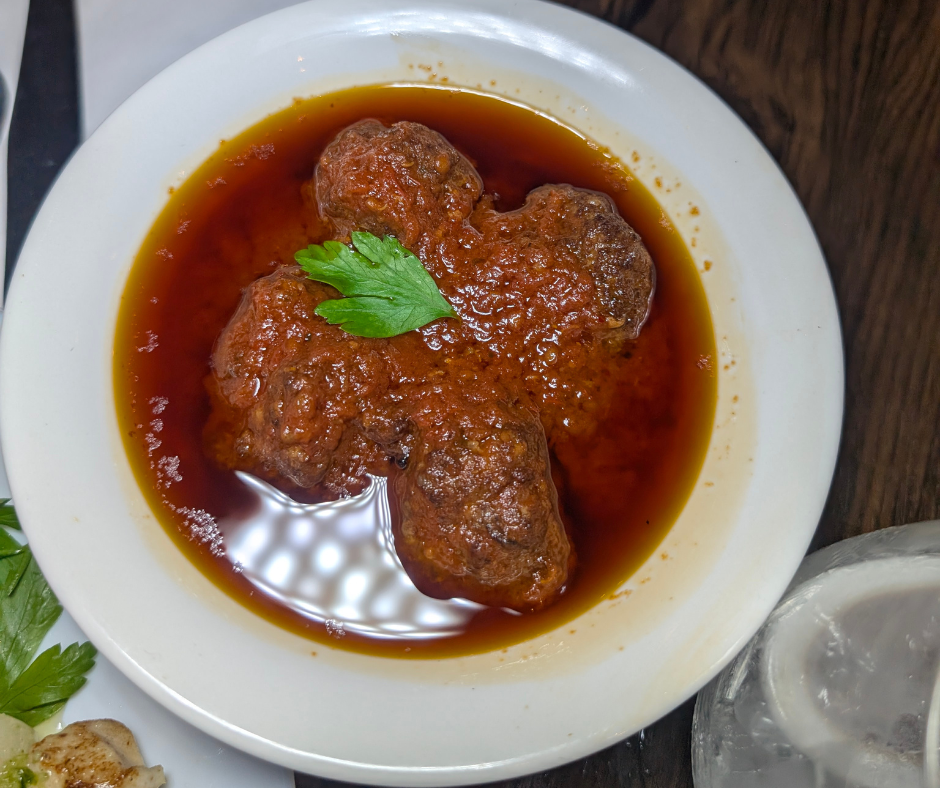 ALBONDIGAS CON TOMATE – beef meatballs in rich tomato sauce