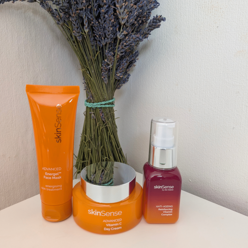 Applying Skinsense Vitamin C collection to face