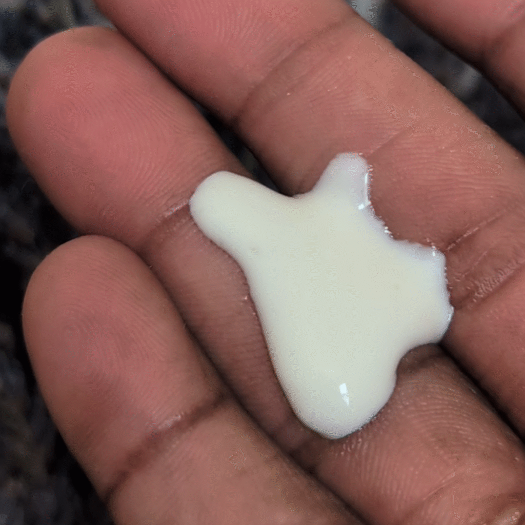 Close-up of Heaven Skincare Prism Protection SPF 50+ texture