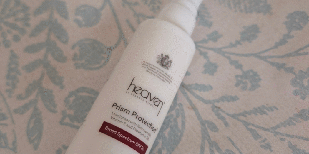 Unboxed Heaven Skincare Prism Protection SPF 50+ jar on a white surface