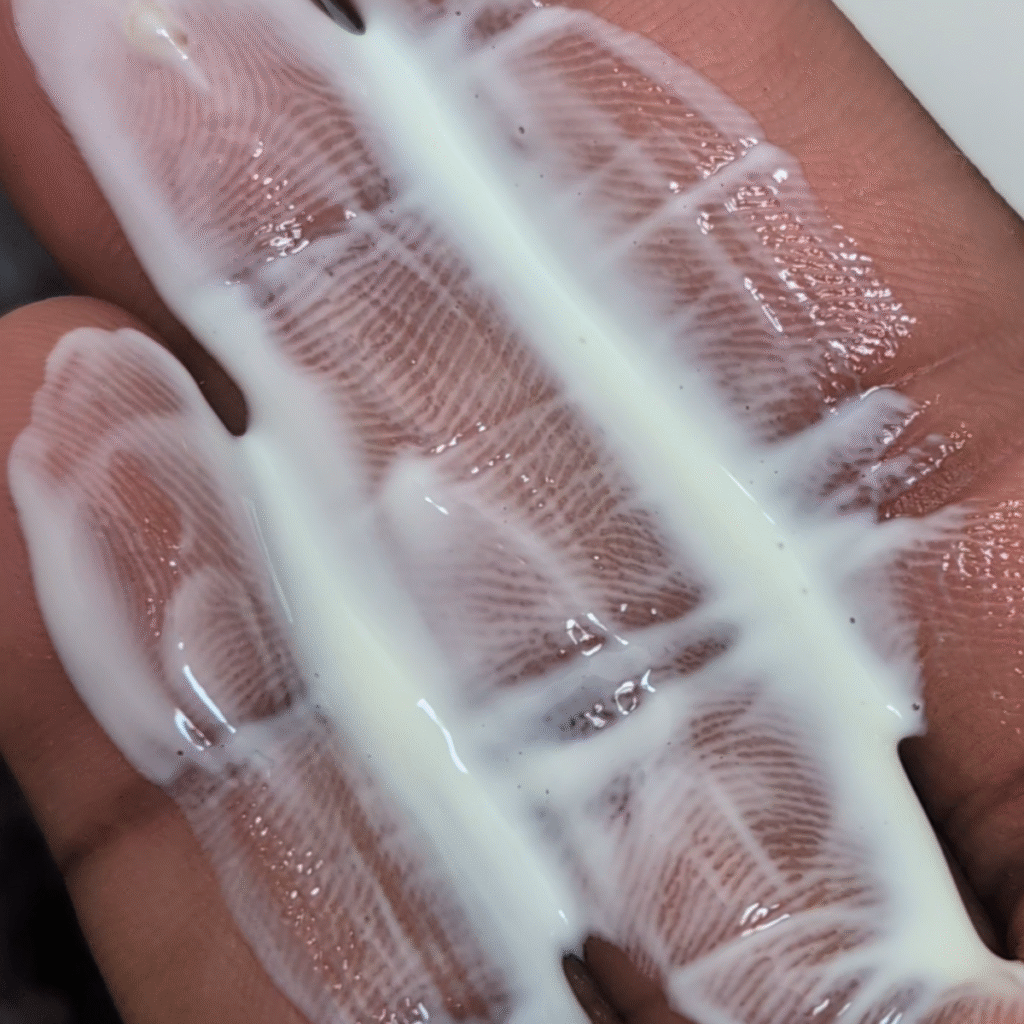 Close-up of Heaven Skincare Prism Protection SPF 50+ texture