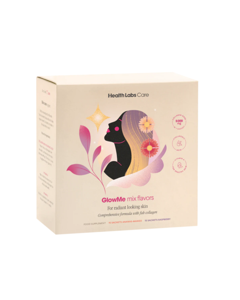 Health Labs Care GlowMe supplement designed to support skin radiance from within.