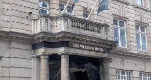 The front entrance of The Welbeck Hotel in Marylebone, London