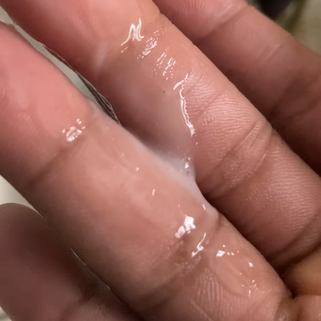 Texture of Erborian Ginseng Micro Shot Serum showing creamy microneedling-inspired formula
